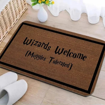 Wizards Muggles Welcome Door Mat
