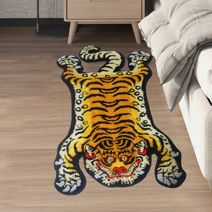 VIKAMA Tiger Plush Rug Non-Slip Kids Bedroom Jungle Playroom Carpet
