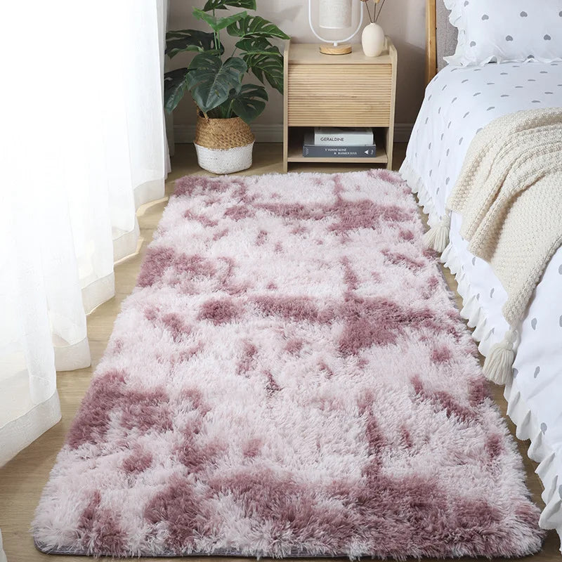 VIKAMA Silk Wool Carpet Bedroom Living Room Carpet Ins Style Scandinavian Home Floor Mats Home Decoration
