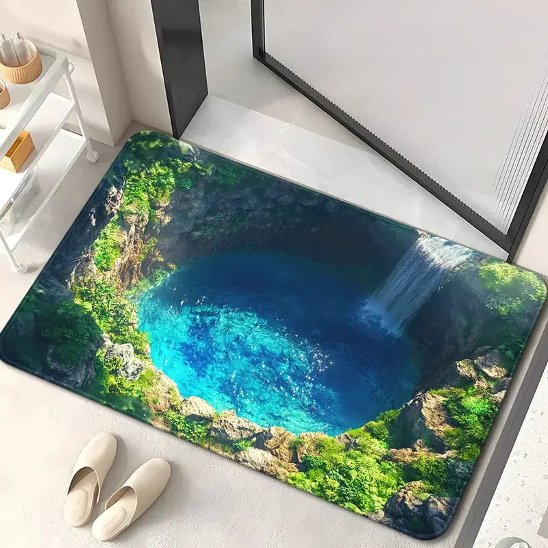 VIKAMA 3D Deep Hole Optical Illusion Anti-Slip Doormat