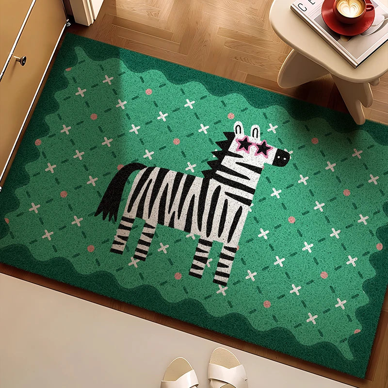 Dopamine Silk Ring Entrance Door Mat Cuttable Dirt-Resistant Floor Mat