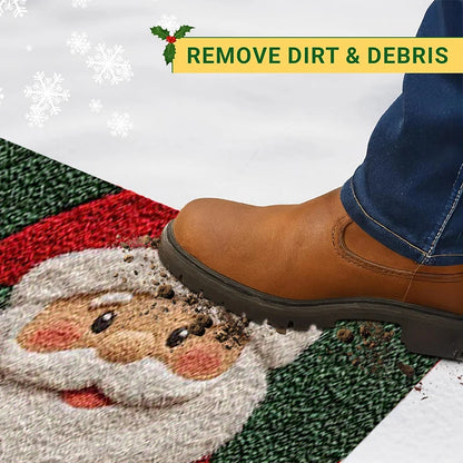Christmas Door Mat Santa Claus Gingerbread Man Outdoor Indoor Non-Slip Holiday Rug Home Decor