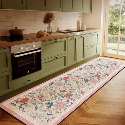 VIKAMA American Floral Kitchen Runner Mat