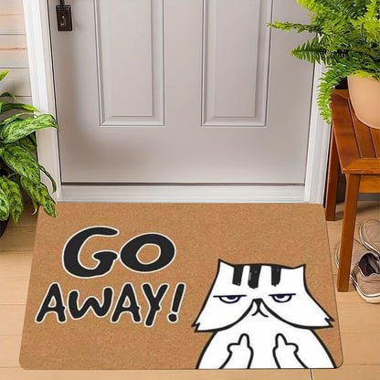 VIKAMA Funny Cat Go Away Non-Slip Doormat