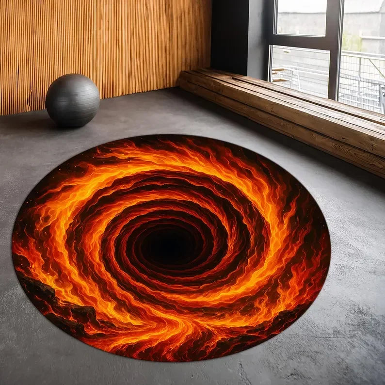3D Deep Crack Illusion Round Rug