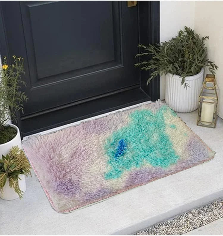 VIKAMA Silk Wool Rug 40×60 cm Soft Washable Bedside Living Room Nursery Mat Home Decor