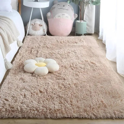 VIKAMA Solid Color Plush Fluffy Area Rug