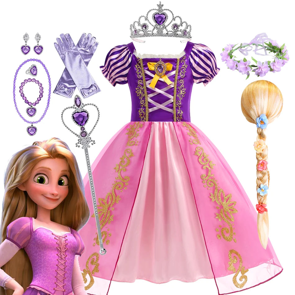 Rapunzel Tangled Princess Costume Dress For Girls