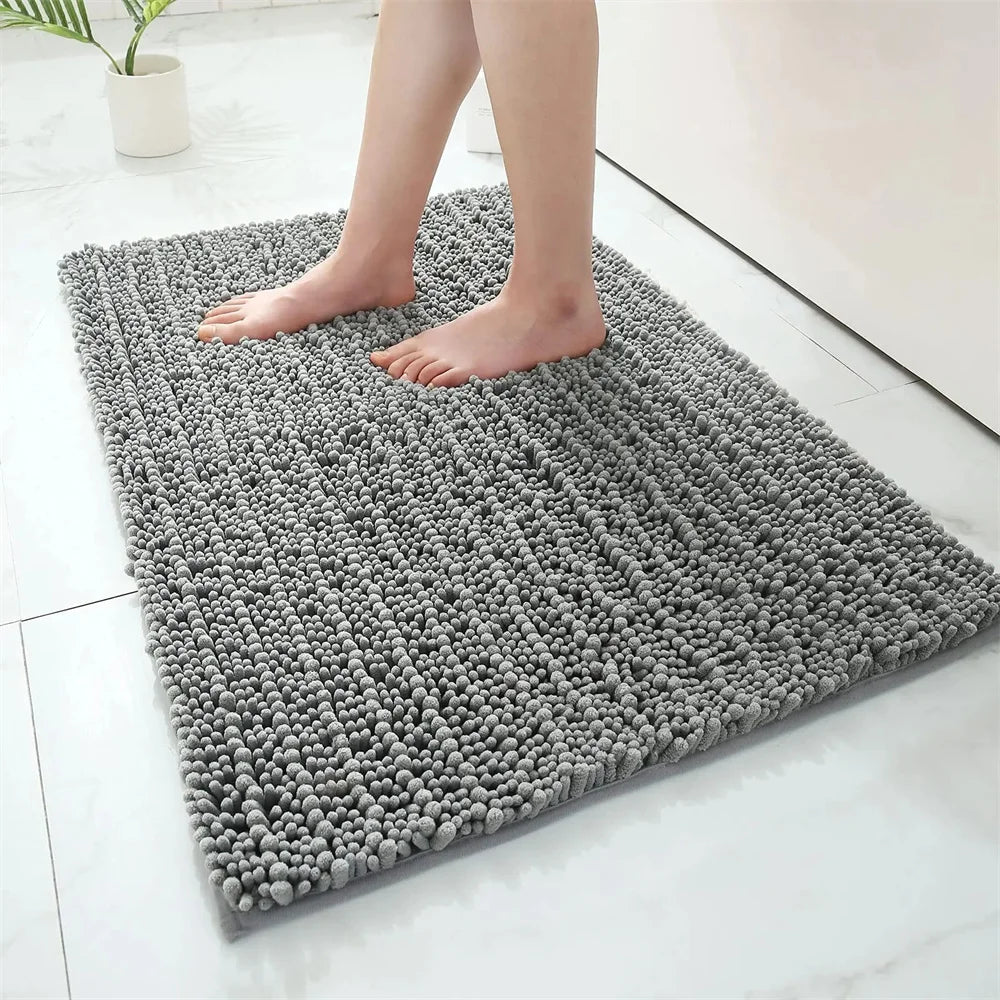 Olanly Luxury Chenille Non-Slip Bath Rug