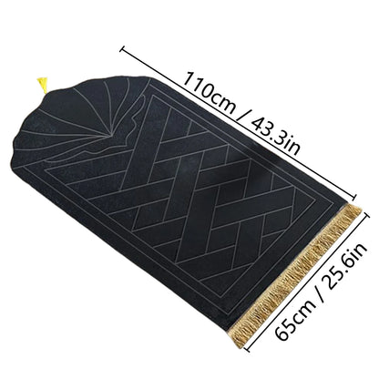 Soft Sponge Prayer Mat Portable Tassel Embossed Multi-Scene Prayer Rug