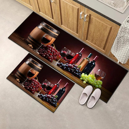 VIKAMA Red Wine Kitchen Mat Set