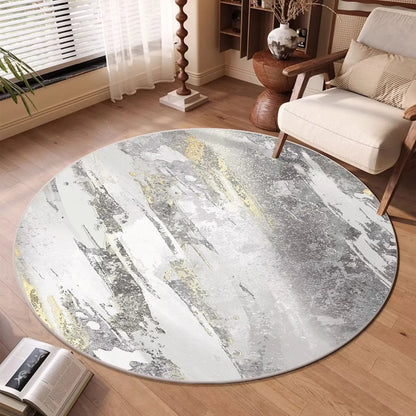 Modern Abstract Round Soft Washable Area Rug