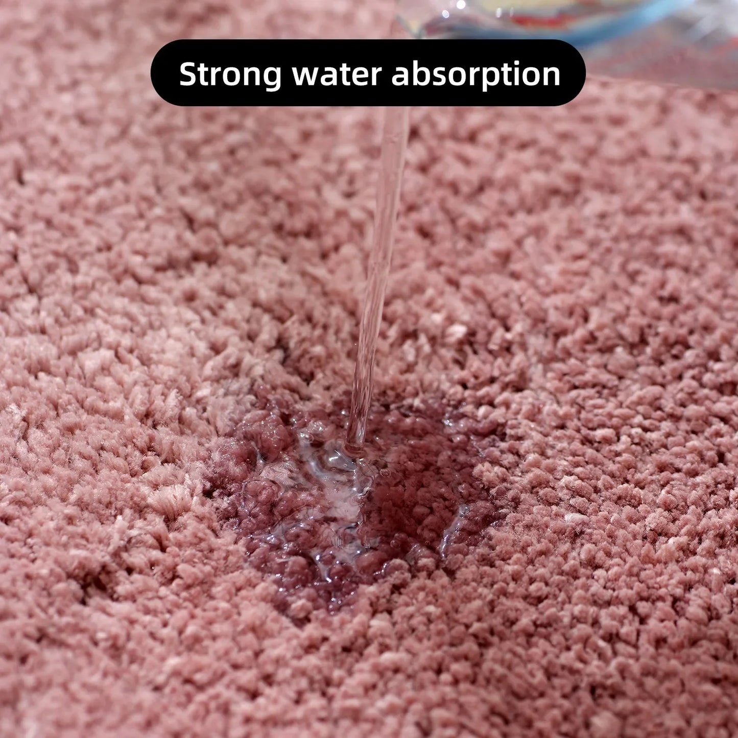 U-Shaped Thick Plush Bathroom Mat Absorbent Non-Slip Toilet Rug Bathtub Entrance Floor Carpet Home Decor