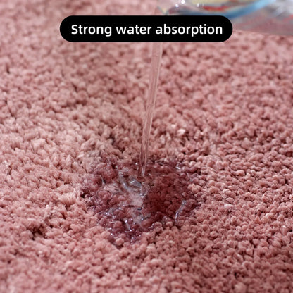 U-Shaped Thick Plush Bathroom Mat Absorbent Non-Slip Toilet Rug Bathtub Entrance Floor Carpet Home Decor
