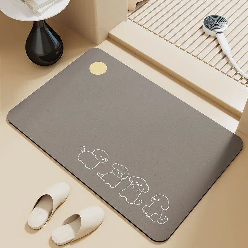 Modern non-slip absorbent bath mat