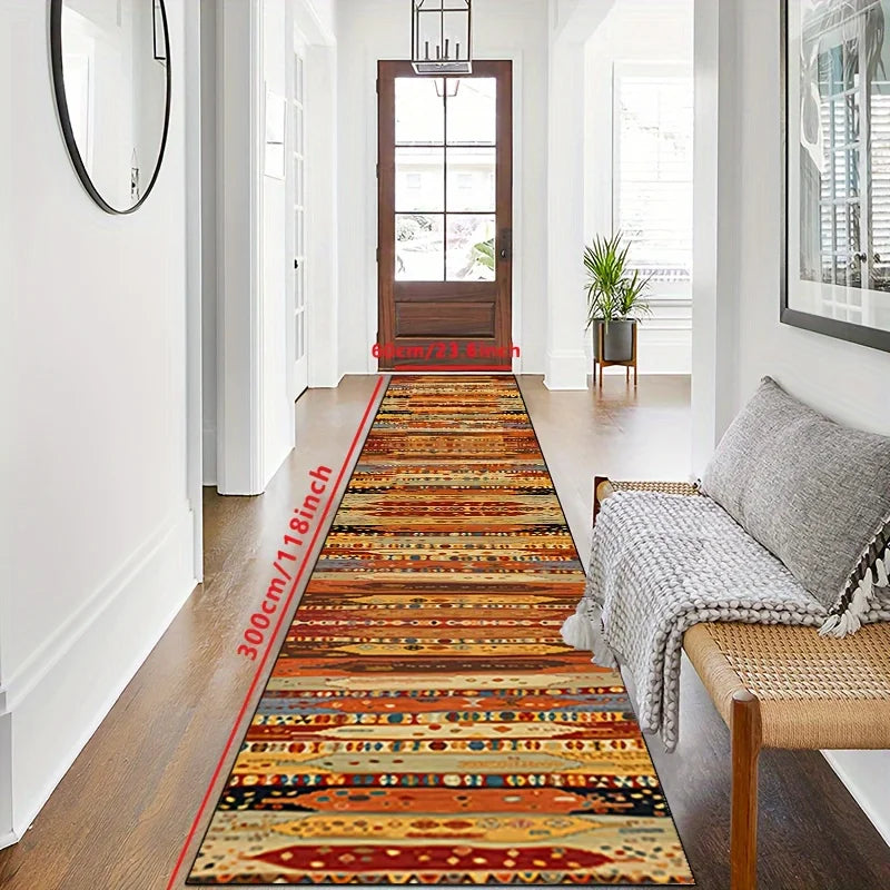 Bohemian runner rug for hallway kitchen entryway decor