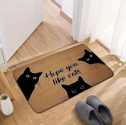 Cute Cartoon Cat Entryway Doormat
