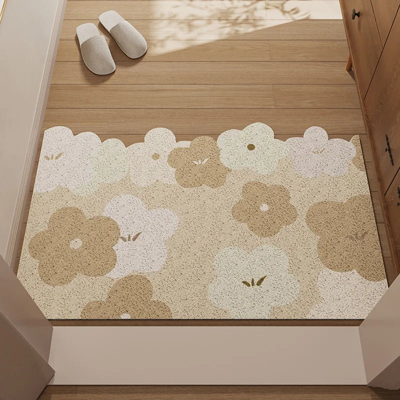 Irregular Silk Ring Entrance Door Mat Anti-Slip Dirt-Resistant Foyer Carpet