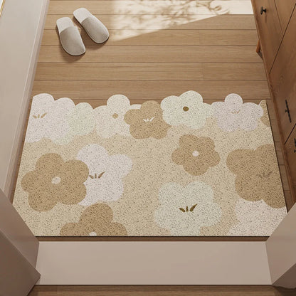Irregular Silk Ring Entrance Door Mat Anti-Slip Dirt-Resistant Foyer Carpet