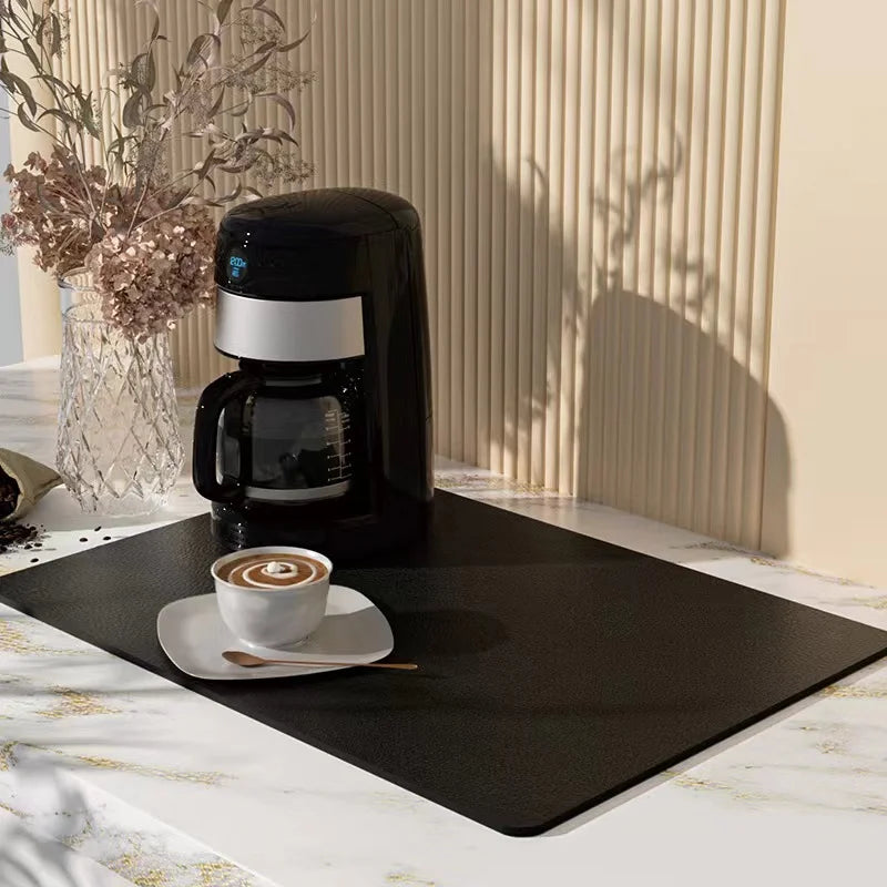 VIKAMA Diatomite Coffee Placemat Absorbent Table Kitchen Mini Mat Non-Slip Home Decor