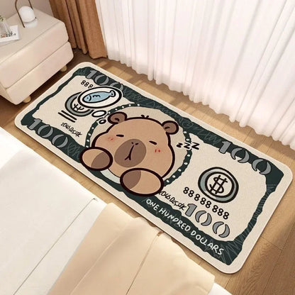 Cute Capybara Cashmere Bedside Rug