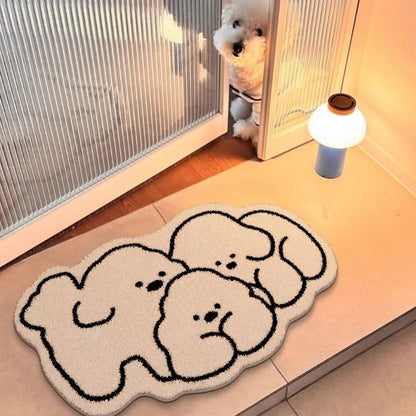 Cartoon Bathroom Floor Mat Absorbent Non-Slip Thickened Cute Toilet Bedroom Door Carpet