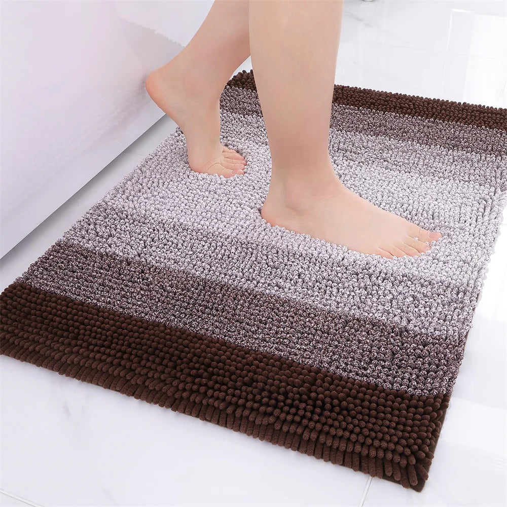 Olanly Luxury Chenille Non-Slip Bath Rug