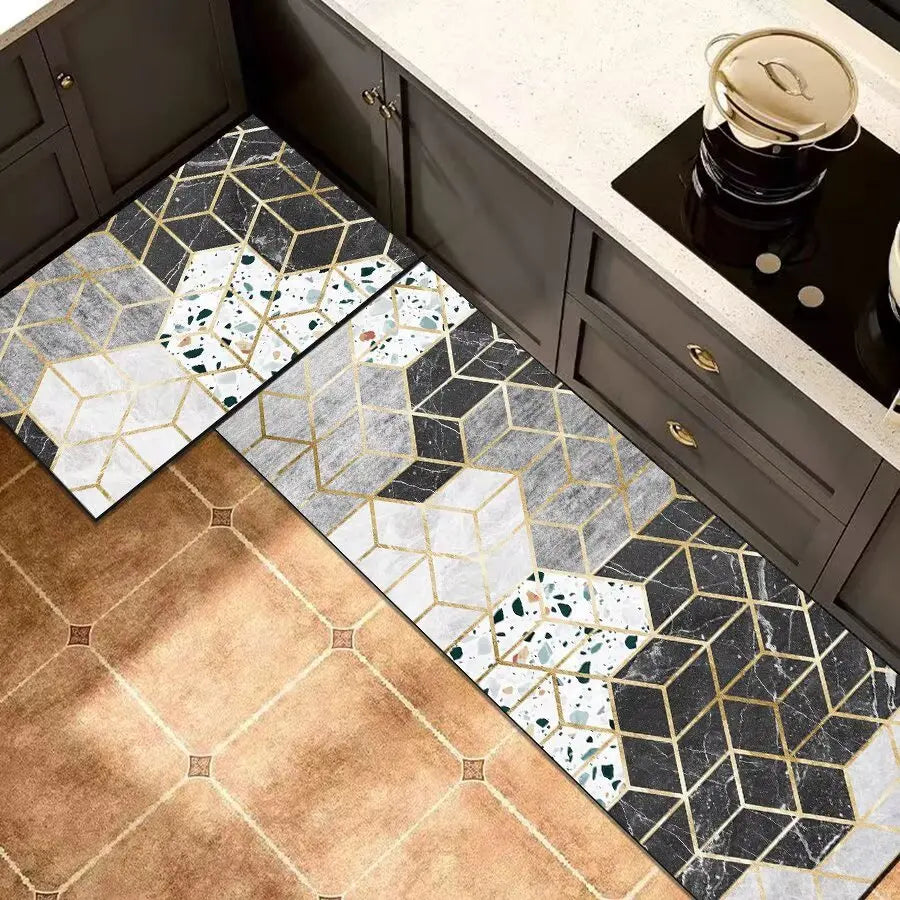 Cuttable non-slip absorbent kitchen mat