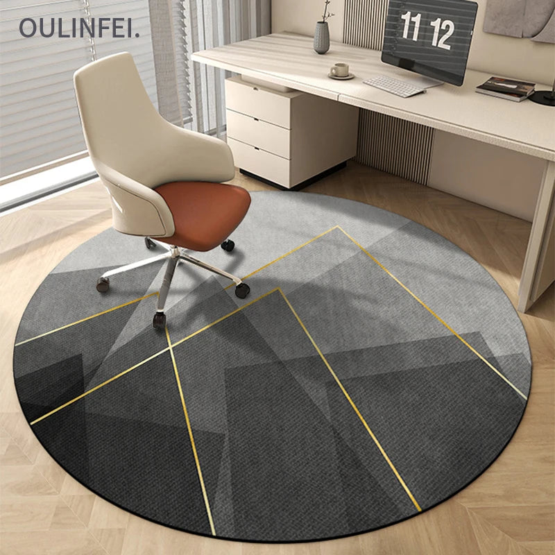 VIKAMA Modern Minimalist Round Carpet Swivel Chair Bedroom Living Room Floor Mat