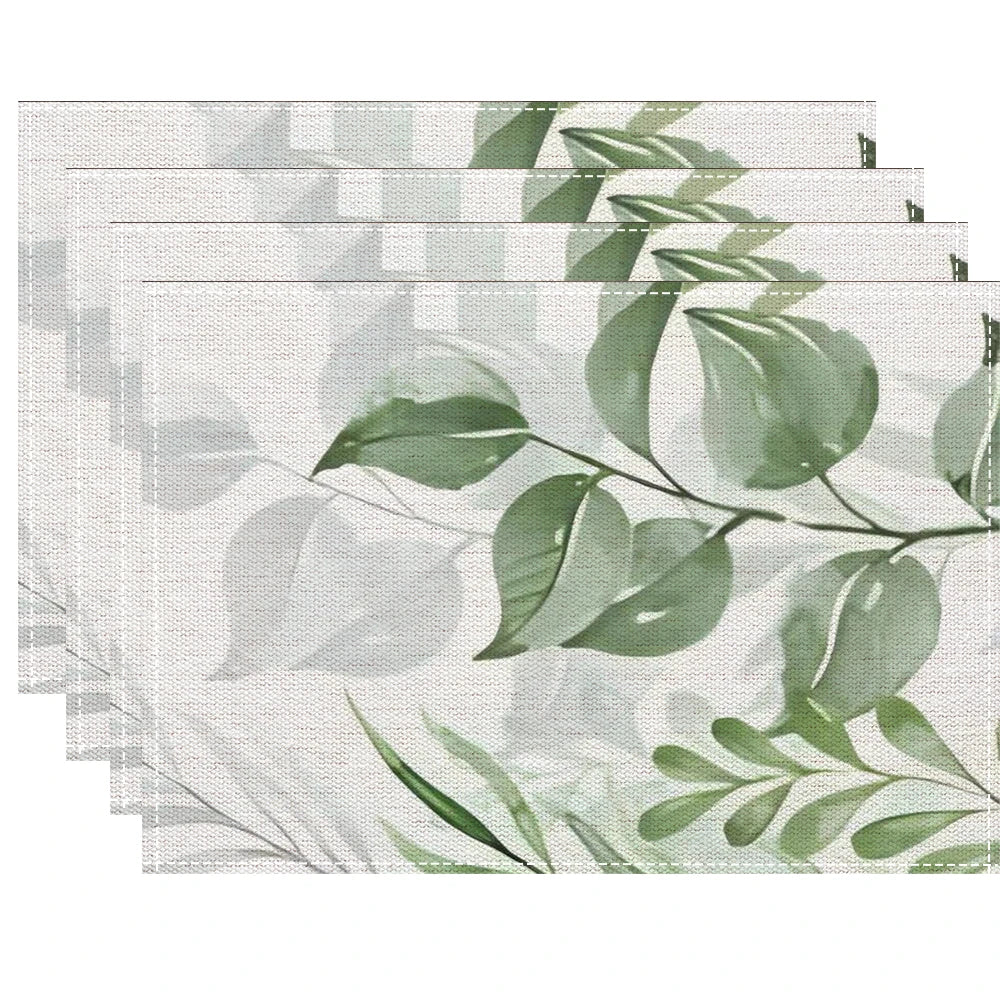Watercolor Floral Linen Placemat Set