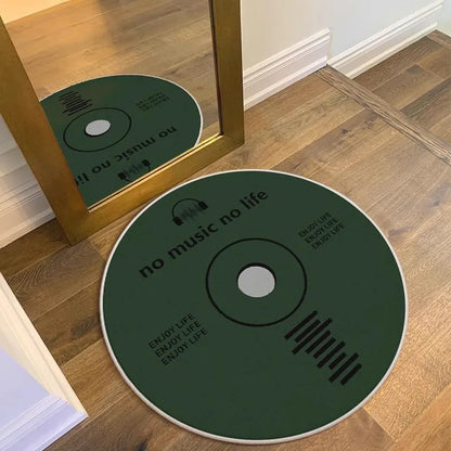 Vinyl Record Round Music Rug