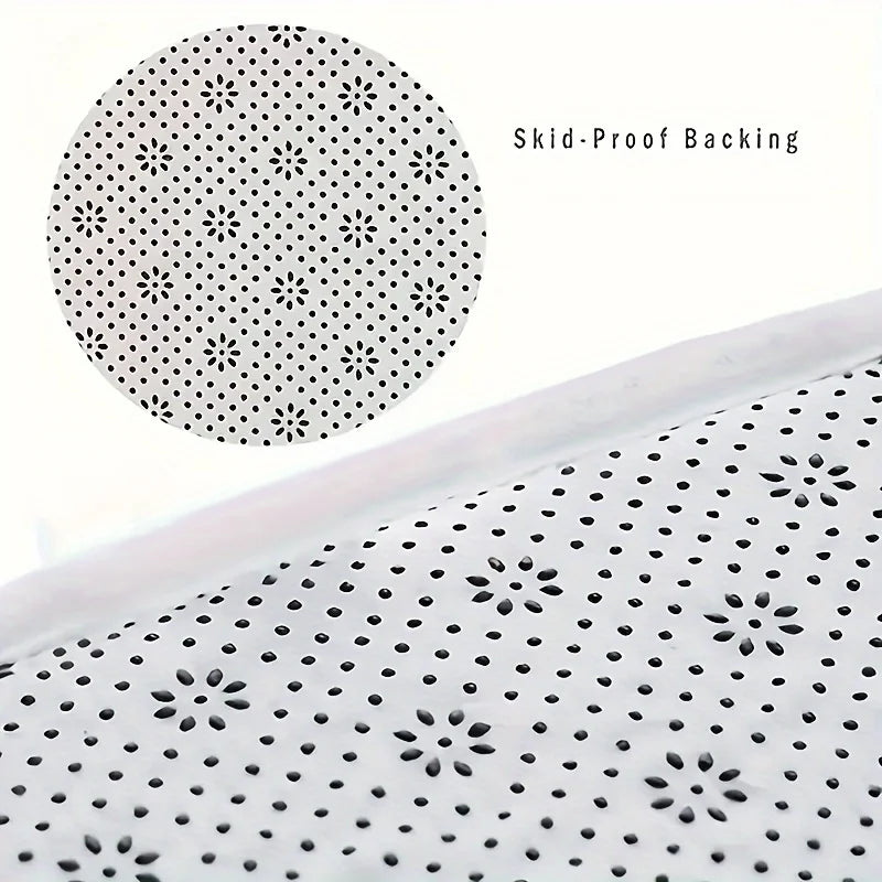 2pcs Embossed Flannel Bathroom Floor Mats Absorbent Non-Slip Shower Entrance Carpet Set