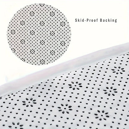 2pcs Embossed Flannel Bathroom Floor Mats Absorbent Non-Slip Shower Entrance Carpet Set