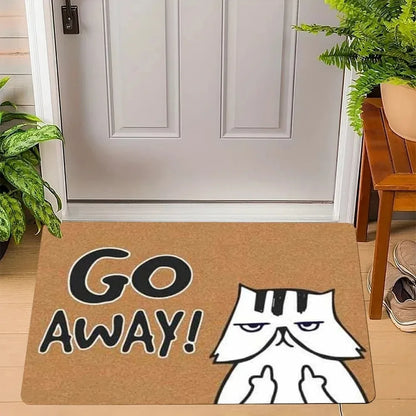 Funny “Go Away” Cat Non-Slip Doormat