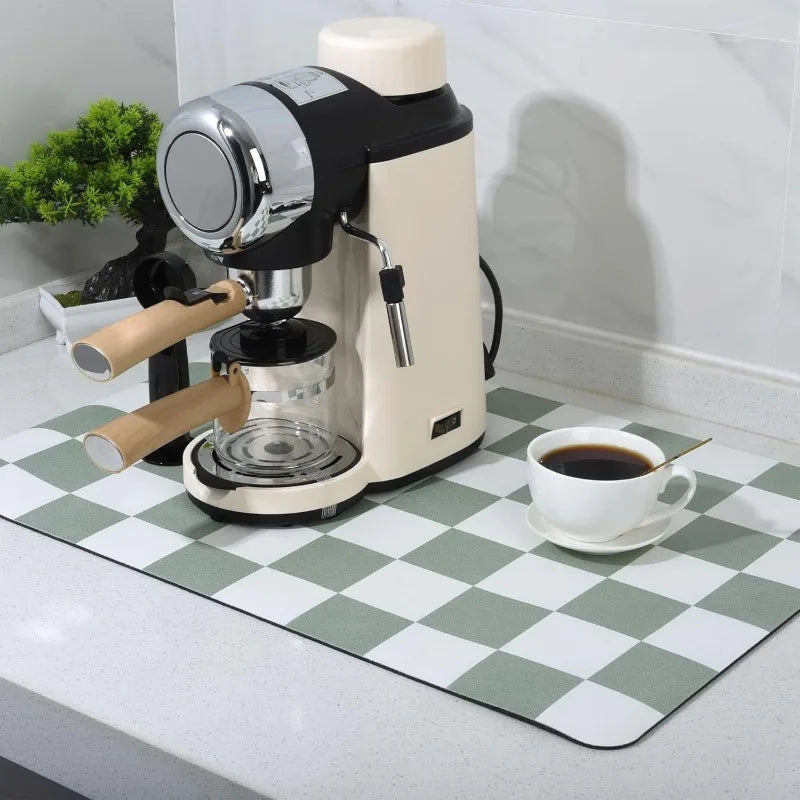 Checkered Kitchen Absorbent Drying Mat