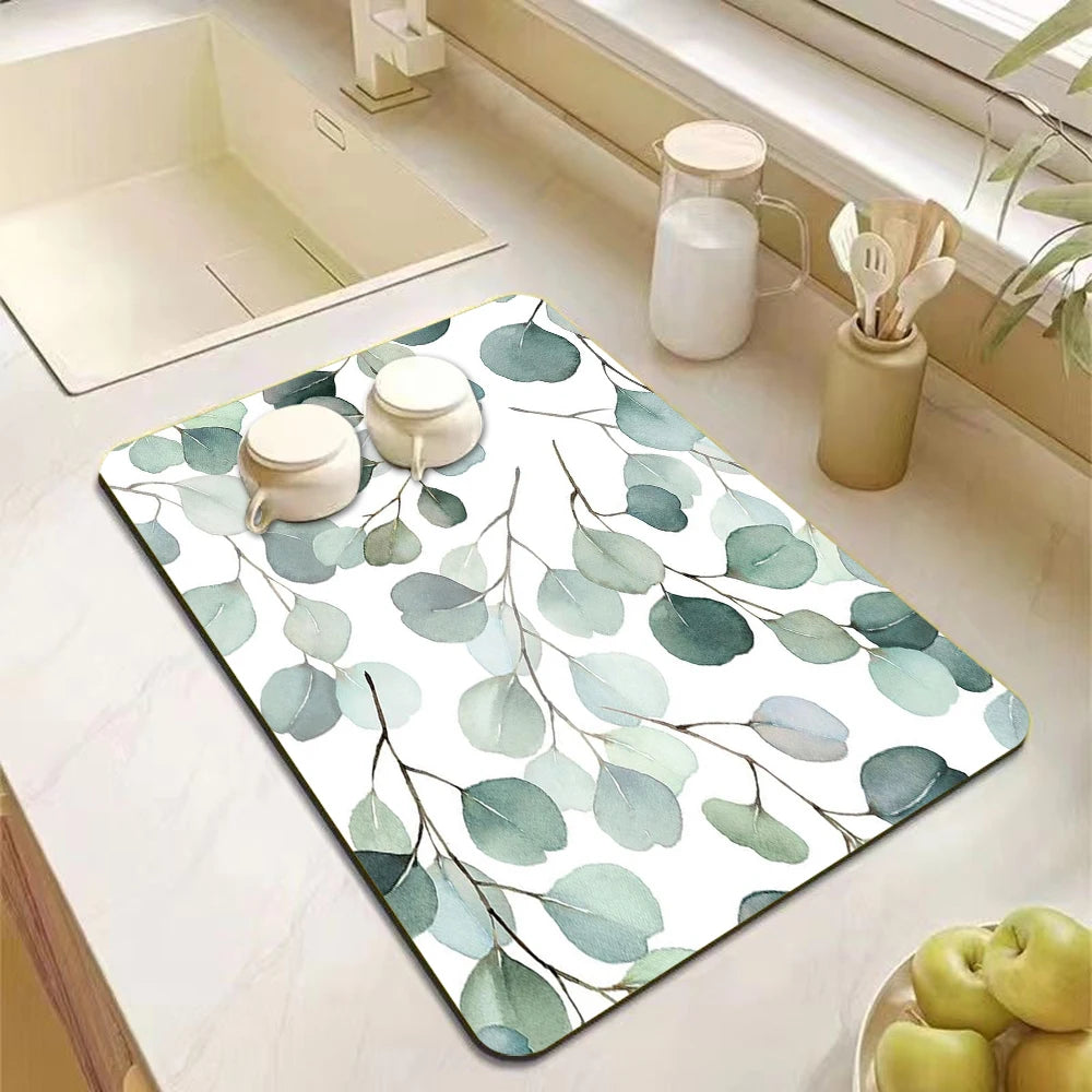 Eucalyptus Dish Drying Non-Slip Mat