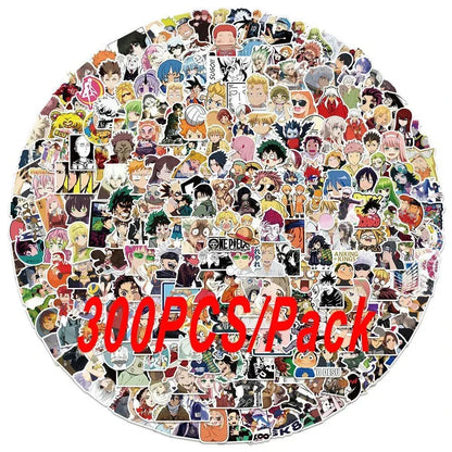 Mixed Anime Waterproof Sticker Set 100 300 Pieces