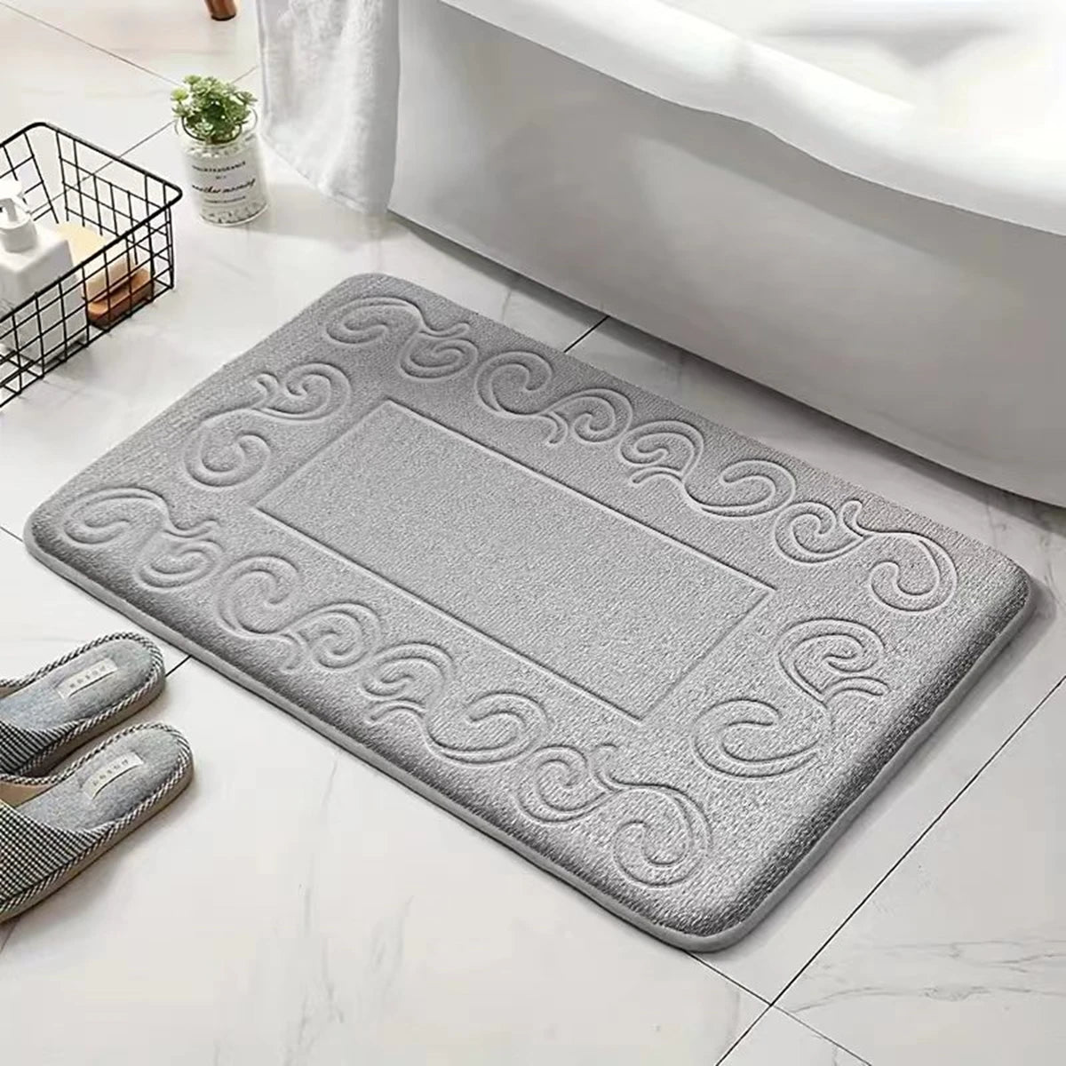 Anti-Slip Absorbent Bathroom Mat Ultra Soft Machine Washable Bath Rug Home Decoration
