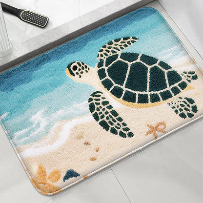 Cartoon Fish Bathroom Mat Non-Slip Absorbent Shower Room Carpet Machine Washable Floor Rug Home Decor