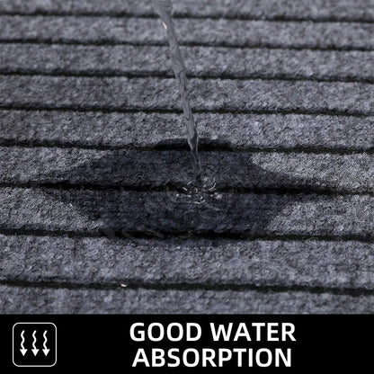 Solid Color Seven Stripe Door Mat Flocking Absorbent Non-Slip Carpet Entrance Shower Room Machine Washable Rug