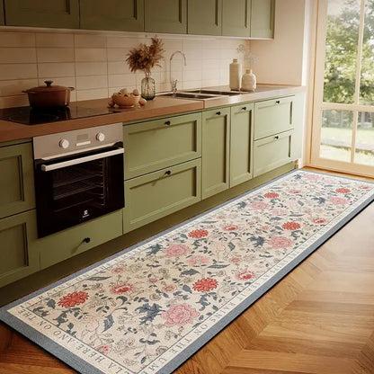 VIKAMA American Floral Kitchen Runner Mat