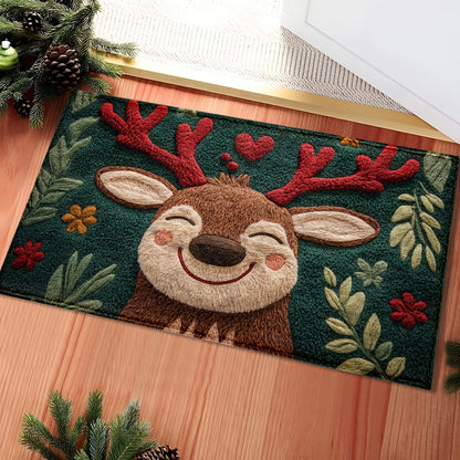 VIAMA Christmas Reindeer Door Mat Non-Slip Entrance Carpet Winter Bathroom Kitchen Floor Mat