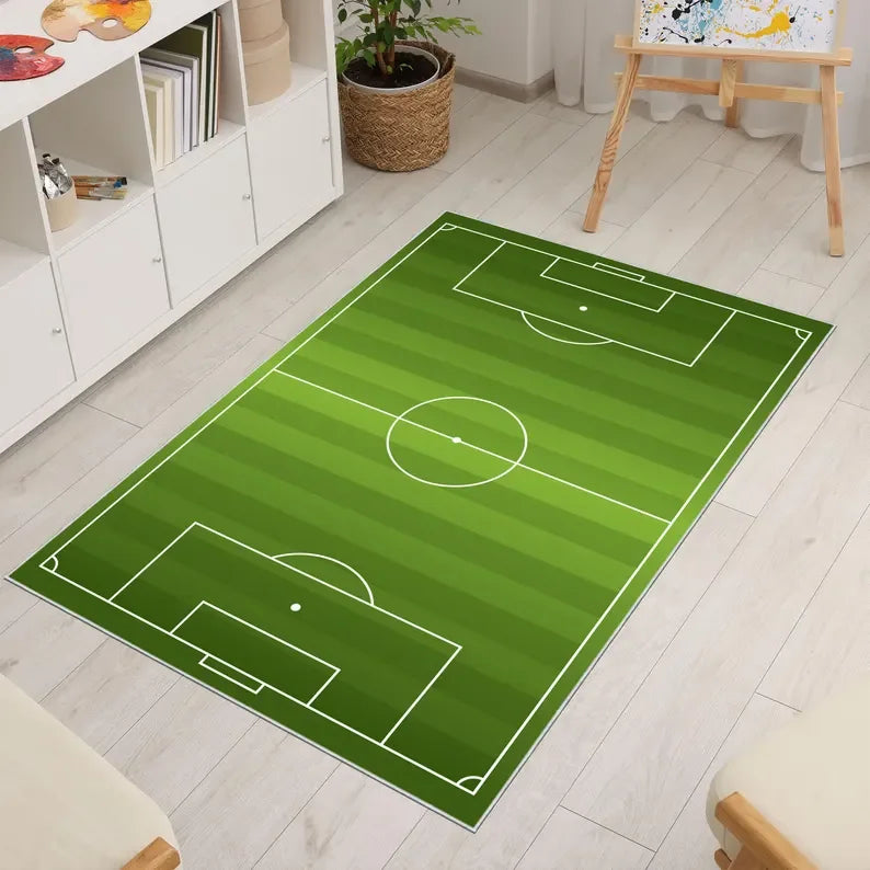 Soccer Stadium Sports Area Rug