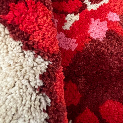 Pomegranate Shaped Tufted Decorative Rug