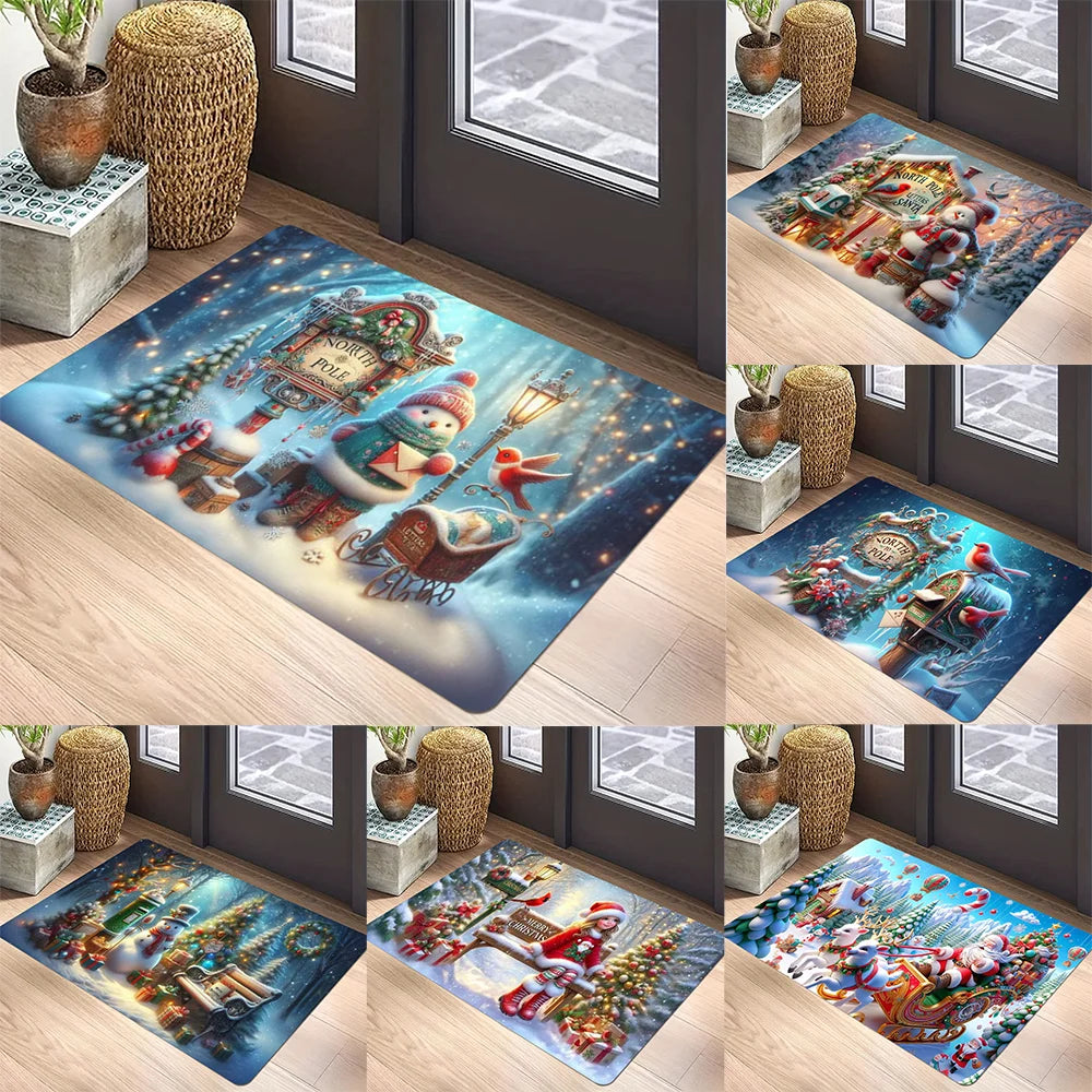 VIKAMA Christmas Gnome Non-Slip Area Rug