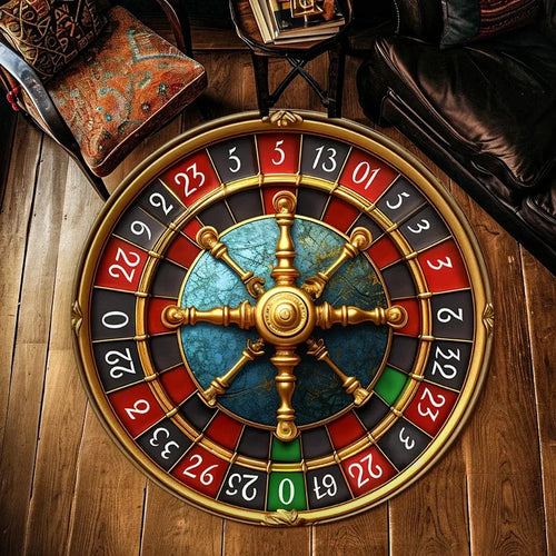 Roulette Casino Wheel Round Rug