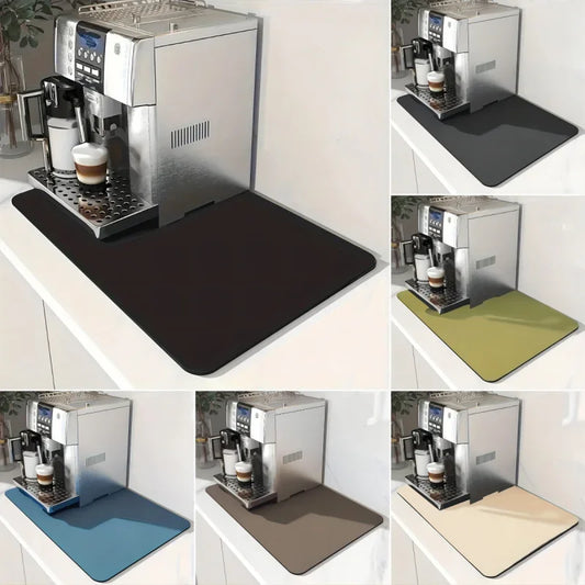 VIKAMA Diatomaceous Kitchen Drying Mat Absorbent Non-Slip Coffee Machine Table Rug Home Decor