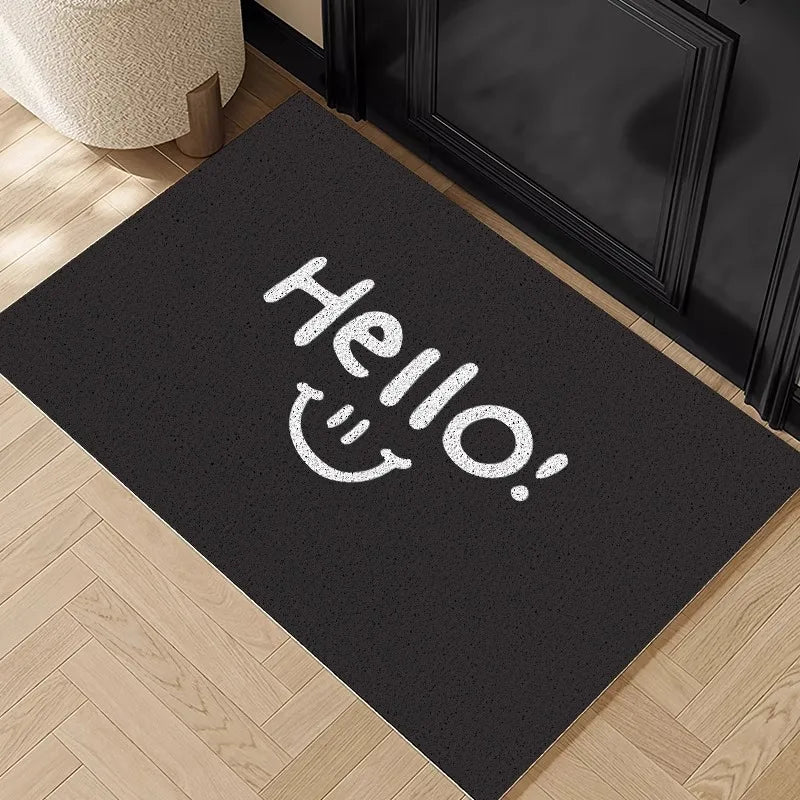 Hello Series Silk Ring Entrance Door Mat Dirt-Resistant Entry Carpet