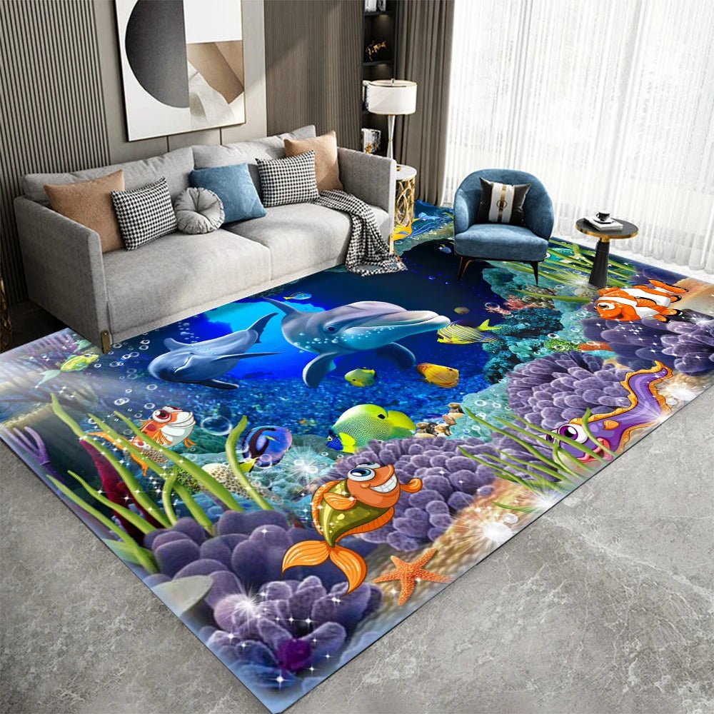 3D Ocean Animal Area Rug