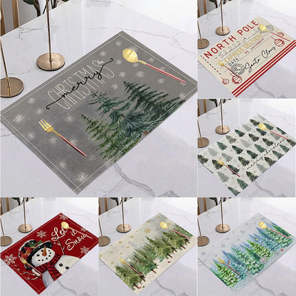 Christmas Tree Non-Slip Table Placemat Set